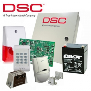 Kit DSC KIT 1404-INT - centrala PC1404 (tastatura inclusa) - transformator TC20/16 - un acumulator PL-5AH - un detector LC100PCI -o sirena de interior cu flash LD95 - un contact magnetic aparent