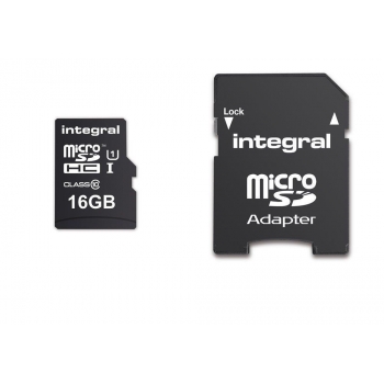 INTEGRAL INMSDH16G10-90U1 Integral micro SDHC/XC Cards CL10 16GB - Ultima Pro - UHS-1 90 MB/s transfer