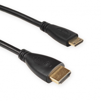 4World Cablu HDMI - mini HDMI High Speed cu Ethernet (v1.4), 3D, HQ, negru, 1.8m
