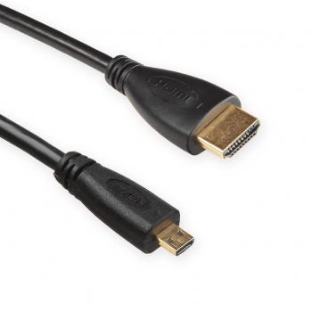4World Cablu HDMI - Micro HDMI High Speed cu Ethernet (v1.4), 3D, negru, 1.8m