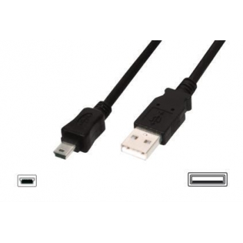 Connection cable USB A /miniUSB B M/M 1.8 m black basic
