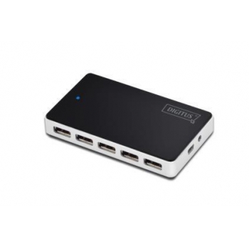 DIGITUS HUB 10-port USB2.0, incl. power supply, black