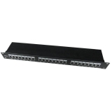 Gembird 19'' patch panel 24 port 1U cat.6 with rear cable management, black