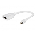 Gembird adapter Displayport mini(M) -> Displayport(F), white, with cable 10cm