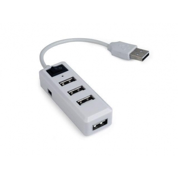 Gembird 4-port HUB with switch, USB 2.0, white