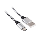 Cablu TRACER USB 2.0 TYPE-C A Male - C Male 1,0m negru și argintiu