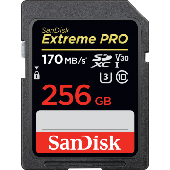 Sandisk Extreme PRO SDXC 256GB R/W 170/90 MB/s C10, U3, V30