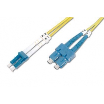 DIGITUS Fiber Optic Patch Cord, duplex SM 9/125 LC / SC 2m