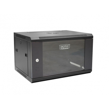 DIGITUS Wallmount cabinet 6U, 600x450mm, black RAL 9004