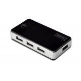 Hub 4-port USB 2.0 HighSpeed, Power Supply, black-silver