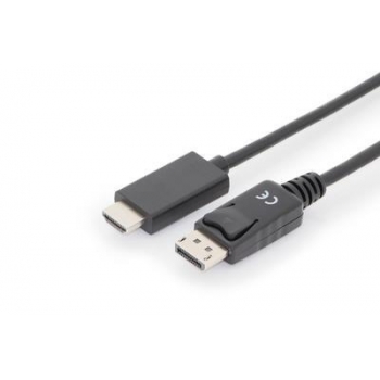 Cable DisplayPort 1.2 w/interlock 4K 60Hz UHD Type DP/HDMI A M/M black 3m