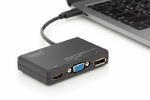 Multi Adapter 4K 60Hz UHD HDMI, DisplayPort, DVI, VGA, to USB Type C, black, alu