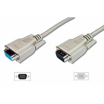 Cable VGA 1080p 60Hz FHD Type DSUB15/DSUB15 M/F grey 5,0m