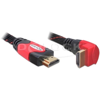 Delock Cable High Speed HDMI with Ethernet HDMI A male > HDMI A male angled 3m