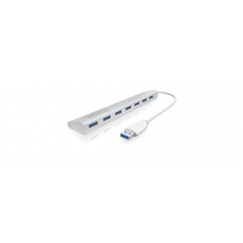 Icy Box 7x Port USB 3.0 Hub, Silver