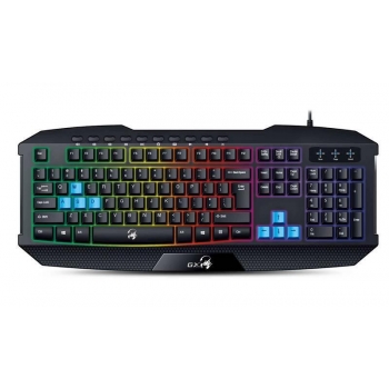 Genius tastatur Scorpion K215, black, 7 culori de fundal, USB 