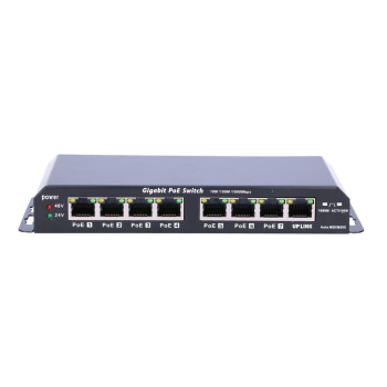 EXTRALINK 8-port GbE Unmanaged PoE Switch 18-57V DC, in set 24V 60W PowerAdapter