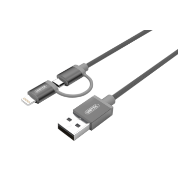 Unitek cablu Lightning/ microUSB 100 cm, MFI, Y-C4031GY