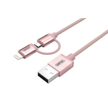 Unitek cablu Lightning/ microUSB 100 cm, MFI, Rose Gold; Y-C4031RG