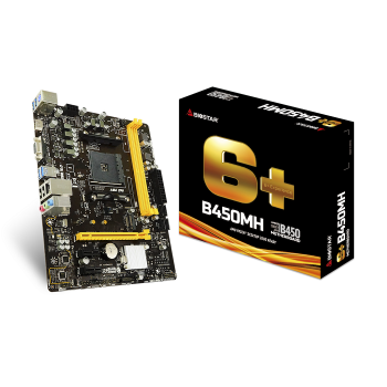 Biostar B450MH, AM4, AMD B450, DDR4-3200, 4 x SATA3, 2 x USB 3.1, HDMI