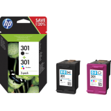 HP 301 2-pack Black/Tri-color