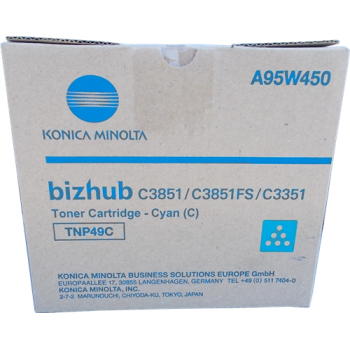 Toner Konica Minolta TNP-49C | 12000 pages | Cyan | Bizhub C3351 C3851 C3851FS