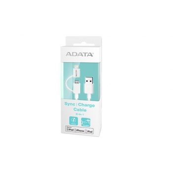 ADATA Sync and Charge Lightning Cable, USB & microUSB, MFi (iPhone, iPad, iPod)
