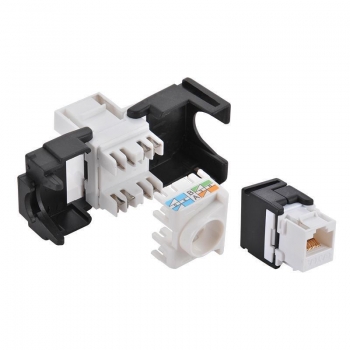 LOGILINK - Keystone Jack RJ45 Cat.6 Unshielded 180 tool free, black 