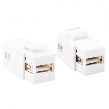 LOGILINK- Keystone MM Inline Coupler USB 2.0-A Female / Female, snap-in mounting