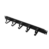 LOGILINK-19'' Cable Management Bar 1U with 5 fixed metal brackets, black