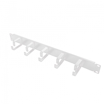 LOGILINK-19'' Cable Management Bar 1U with 5 fixed steel brackets, grey