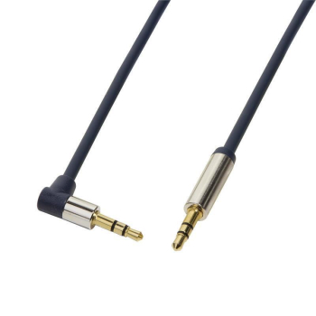 LOGILINK - Audio Cable 3.5 Stereo M/M 90 angled, 0.50 m, blue 