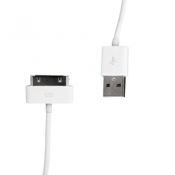 Whitenergy Cablu USB 2.0 pt iPhone 4 transfer/incarcare, 100cm, alb