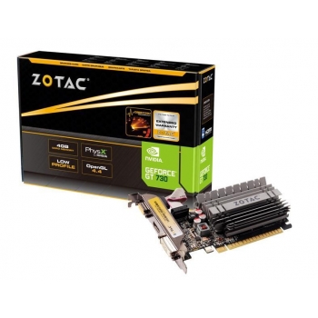 Placa Video Zotac nVidia GeForce GT 730 Zone Edition 4GB GDDR3 64 bit PCI-E x16 2.0 VGA DVI HDMI ZT-71115-20L