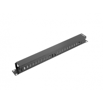 Lanberg cable management panel type B, 19'', 1U, black