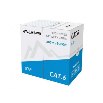 Lanberg UTP solid cable, CCA, cat. 6, 305m, gray