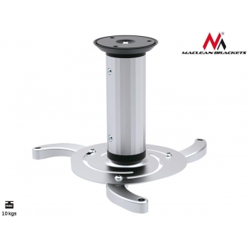 Maclean MC-515 Quality Ceiling Projector Mount Bracket Universal Silver Max 10KG