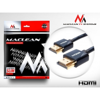 Maclean MCTV-703 3m HDMI-HDMI SLIM v1.4  High Quality Cable 3d GOLD