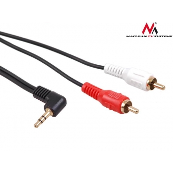 Maclean MCTV-824 Jack Angled 90Â° to 2 RCA Cable 1m black