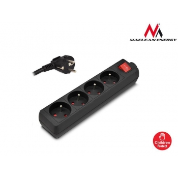Maclean MCE41 Power Strip 4-outlet with switch 1,4m Cable