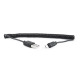 Gembird micro USB cable 2.0 coiled cable black 1,8m