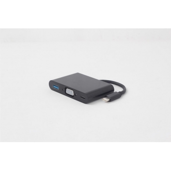 Gembird USB-C este un adaptor 3-Ã®n-1 de Ã®ncÄƒrcare + VGA + USB3, negru