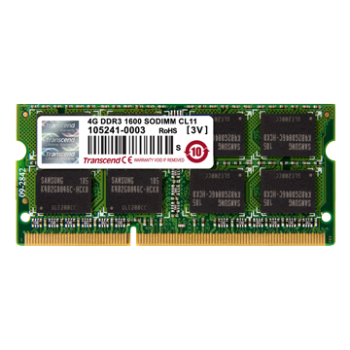 Memorie RAM Laptop SO-DIMM Transcend 4GB DDR3 1600MHz CL11 TS512MSK64W6H