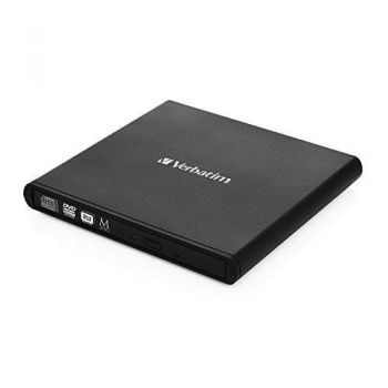 Verbatim External CD/DVD ReWriter, USB 2.0, Slim, Black