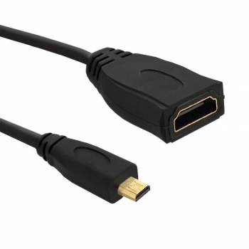 Qoltec Cabel Micro HDMI DM / HDMI AF v1.4 | 0,2m
