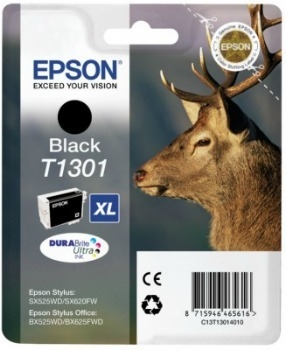 Cerneala Epson T130 negru BLISTER | Stylus SX525WD/SX620FW/BX525WD/BX625FWD/BX92