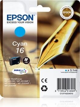 Cerneala Epson T1622 cian DURABrite  | 3,1 ml | WF-2010/25x0