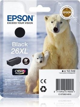 Cerneala Epson T2621 XL negru Claria | 12,2 ml | XP-600/700/800