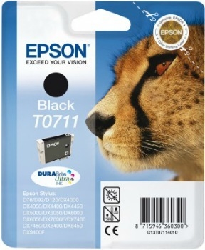 Cerneala Epson T0711 negru DURABrite | Stylus D78/92/120/DX4000/4050/4400/4450/5