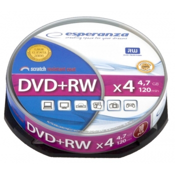 DVD+RW ESPERANZA [ cake box 10 | 4.7GB | 4x ]